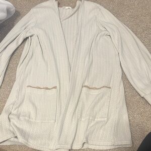 Blu Pepper Cream Cardigan with Pockets